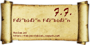 Fábián Fábián névjegykártya