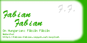 fabian fabian business card
