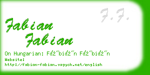 fabian fabian business card
